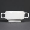 Olympia Whiteware Soup Bowls With Handles 400ml (Pack of 6) (C239)