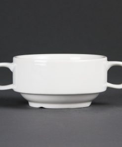Olympia Whiteware Soup Bowls With Handles 400ml (Pack of 6) (C239)