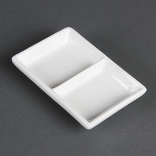 Olympia Whiteware 2 Section Dishes (Pack of 12) (C335)