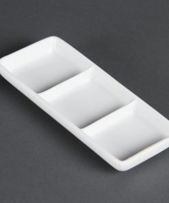 Olympia Whiteware 3 Section Dishes (Pack of 12) (C336)