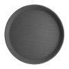 Kristallon Polypropylene Round Non-Slip Tray Black 356mm (C557)