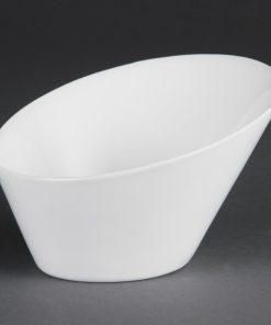 Olympia Whiteware Oval Sloping Bowls 154 x 133mm 335ml (Pack of 4) (CB079)