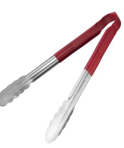 Vogue Colour Coded Red Serving Tongs 11" (CB154)