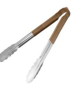 Vogue Colour Coded Brown Serving Tongs 11" (CB158)