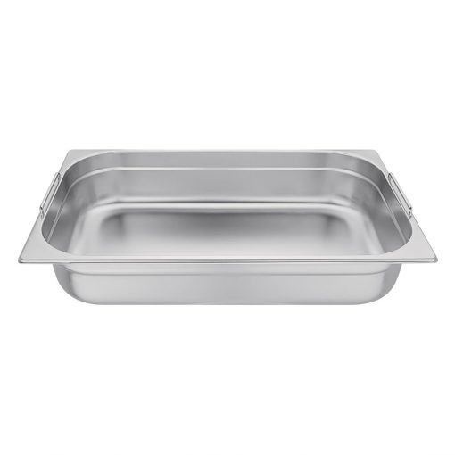 Vogue Stainless Steel 1/1 Gastronorm Pan With Handles 100mm (CB179)
