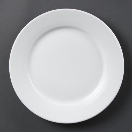Olympia Whiteware Wide Rimmed Plates 250mm (Pack of 12) (CB481)