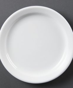 Olympia Whiteware Narrow Rimmed Plates 180mm (Pack of 12) (CB487)