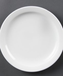 Olympia Whiteware Narrow Rimmed Plates 202mm (Pack of 12) (CB488)