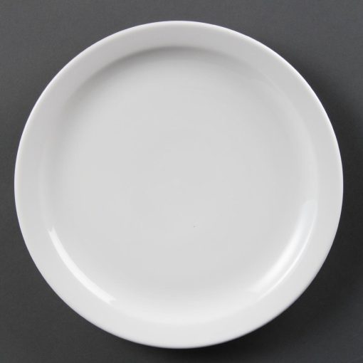 Olympia Whiteware Narrow Rimmed Plates 250mm (Pack of 12) (CB490)