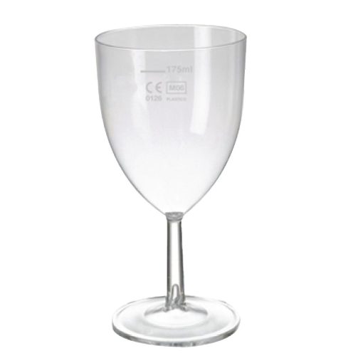 eGreen Polystyrene Wine Glasses 200ml CE Marked at 175ml (Pack of 48) (CB876)