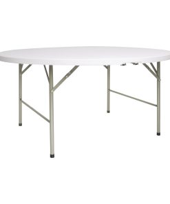 Bolero Round Centre Folding Table White 5ft (Single) (CC506)