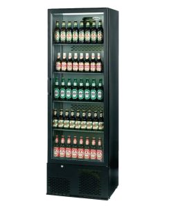 Infrico Upright Back Bar Cooler with Hinged Door in Black ZX10 (CC606)