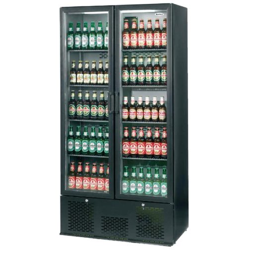 Infrico Upright Back Bar Cooler with Hinged Doors in Black ZX20 (CC607)