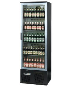 Infrico Upright Back Bar Cooler with Hinged Door in Black and Steel ZXS10 (CC608)