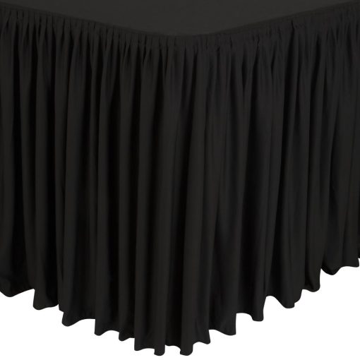 Table Top Black Cover & Skirting - Plisse Style (CD397)