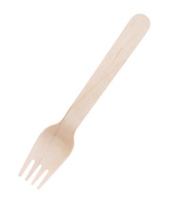 Fiesta Green Biodegradable Disposable Wooden Forks (Pack of 100) (CD903)