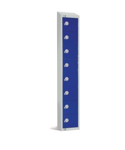 Elite Eight Door Coin Return Locker with Sloping Top Blue (CE102-CNS)