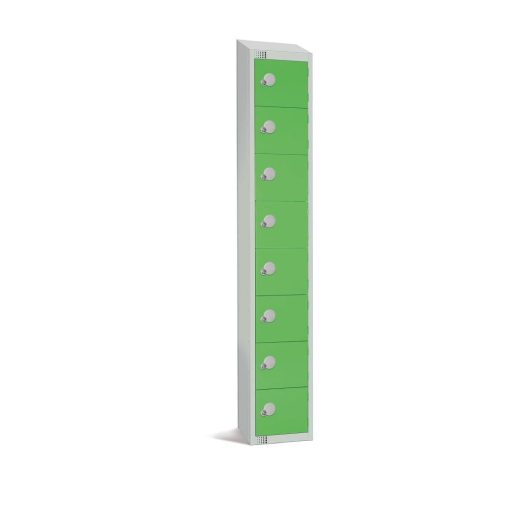 Elite Eight Door Coin Return Locker with Sloping Top Green (CE104-CNS)
