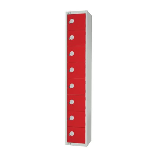 Elite Eight Door Manual Combination Locker Locker Red with Sloping Top (CE108-CLS)