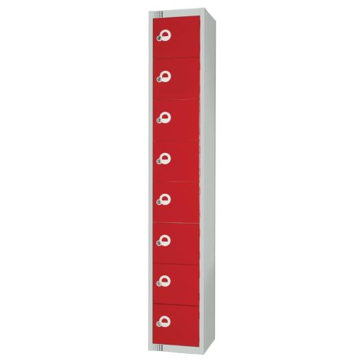 Elite Eight Door Electronic Combination Locker with Sloping Top Red (CE108-ELS)