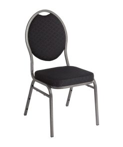 Bolero Oval Back Banquet Chairs Grey & Black (Pack of 4) (CE142)