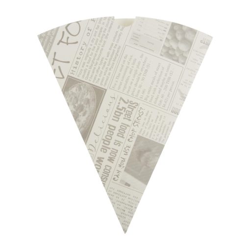 Colpac Biodegradable Newspaper Print Paper Chip Cones 183mm (Pack of 1000) (CE230)