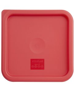 Vogue Square Food Storage Container Lid Red Medium (CF041)