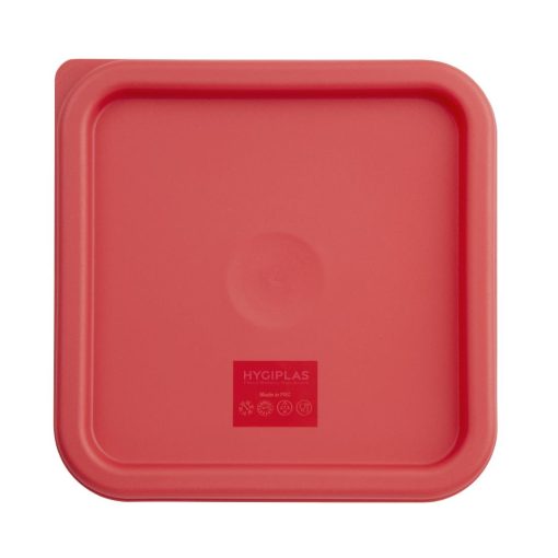 Vogue Square Food Storage Container Lid Red Medium (CF041)
