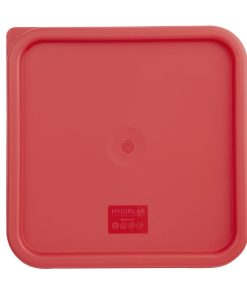Vogue Square Food Storage Container Lid Red Large (CF042)