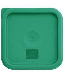 Vogue Polycarbonate Square Food Storage Container Lid Green Small (CF046)