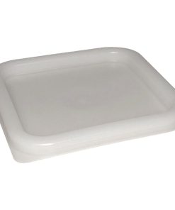 Vogue Polycarbonate Square Food Storage Container Lid White Medium (CF050)
