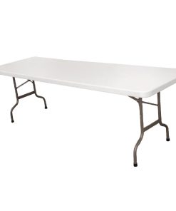 Bolero Rectangular Centre Folding Table White 8ft (Single) (CF375)