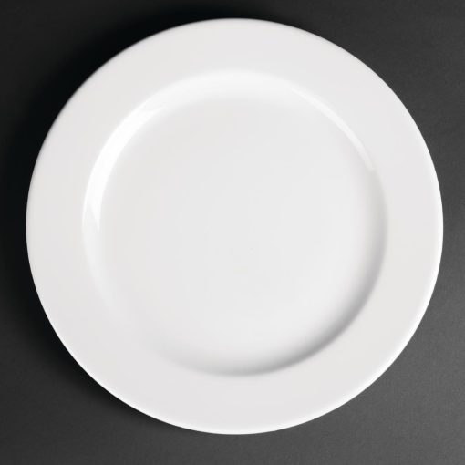 Royal Porcelain Classic White Wide Rim Plates 260mm (Pack of 12) (CG009)