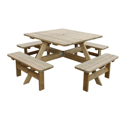 Rowlinson Square Wooden Picnic Table 6.5ft (CG096)