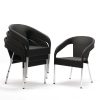 Bolero Wicker Wraparound Bistro Chairs Charcoal (Pack of 4) (CG223)