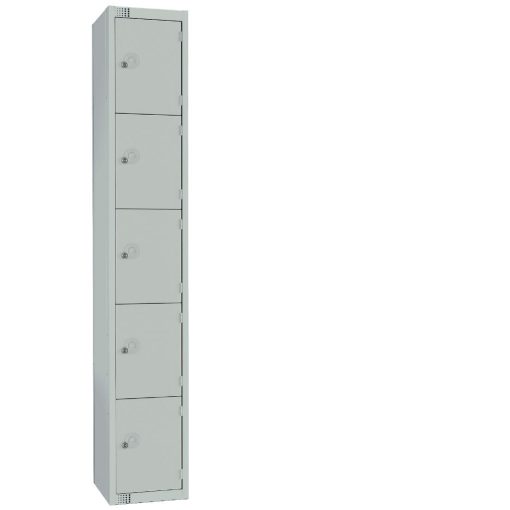 Elite Five Door Coin Return Locker with Sloping Top Grey (CG610-CNS)