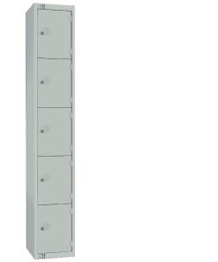 Elite Five Door Electronic Combination Locker with Sloping Top Grey (CG610-ELS)