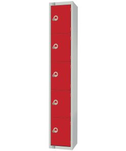 Elite Five Door Manual Combination Locker Locker Red (CG613-CL)