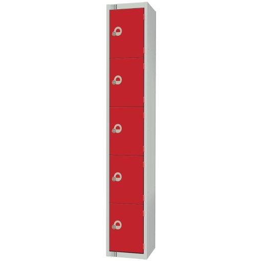 Elite Five Door Padlock Locker Red (CG613-P)
