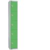 Elite Five Door Padlock Locker with Sloping Top Green (CG614-PS)