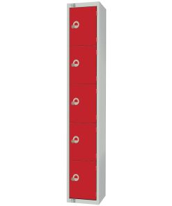 Elite Five Door Padlock Locker Red (CG618-P)