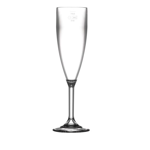 BBP Polycarbonate Champagne Flutes 200ml CE Marked at 175ml (Pack of 12) (CG945)