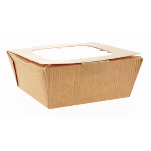 Huhtamaki Recyclable Paperboard Takeaway Boxes With Window Medium 1070ml / 37oz (Pack of 270) (CL316)
