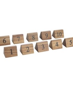 Olympia Acacia Table Number Signs Numbers 1-10 (CL392)