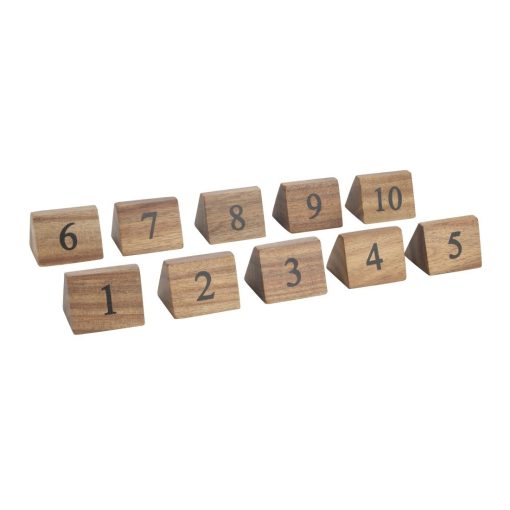 Olympia Acacia Table Number Signs Numbers 1-10 (CL392)