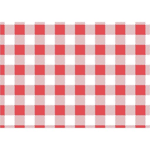 Greaseproof Paper Sheets Red Gingham 250 x 250mm (Pack of 200) (CL657)