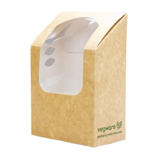 Vegware Compostable Kraft Tortilla Wrap Boxes With PLA Window (Pack of 500) (CL705)