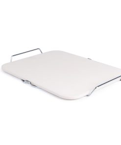 Rectangular Pizza Stone with Metal Serving Rack 15in (CL713)