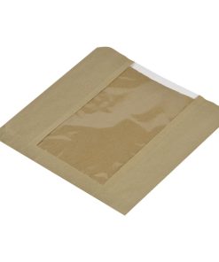 Vegware Compostable Kraft Sandwich Bags With PLA Window Small (Pack of 1000) (CL741)