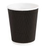 Fiesta Disposable Coffee Cups Ripple Wall Black 225ml / 8oz (Pack of 500) (CM543)